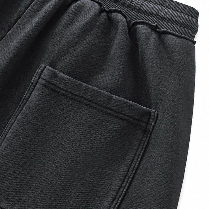 Washed 420G heavyweight 100% cotton terry sweatpants