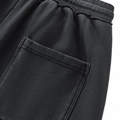 Washed 420G heavyweight 100% cotton terry sweatpants
