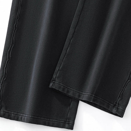 Washed 420G heavyweight 100% cotton terry sweatpants