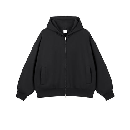 355G double zipper fleece warm hoodie