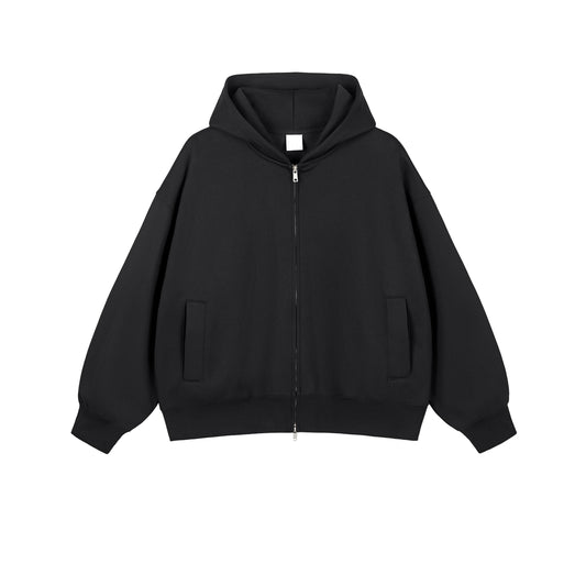 355G double zipper fleece warm hoodie