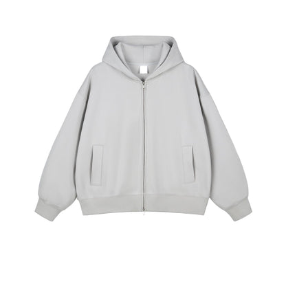 355G double zipper fleece warm hoodie