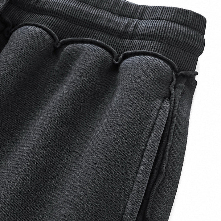Washed 420G heavyweight 100% cotton terry sweatpants