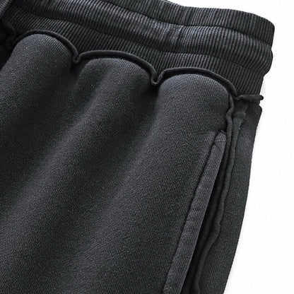 Washed 420G heavyweight 100% cotton terry sweatpants