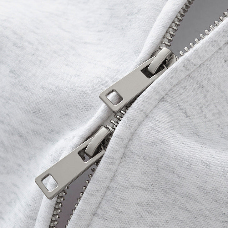 355G double zipper fleece warm hoodie